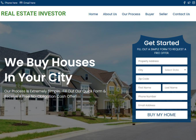 Gig Preview - Build your real estate investor and lead generation website