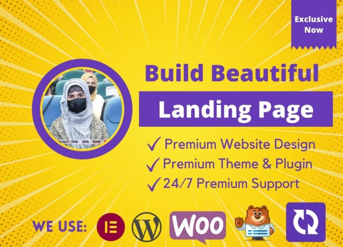 Gig Preview - Design a professional wordpress landing page in 15 hours