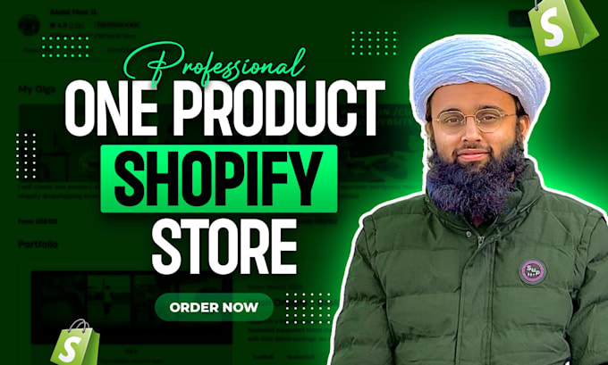 Gig Preview - Create one product shopify store, shopify dropshipping store