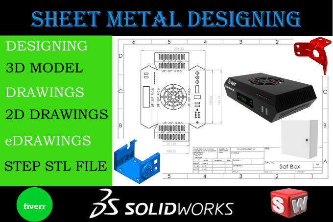 Gig Preview - Design sheet metal product 2d drawing for cnc laser cutting