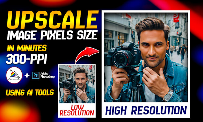 Gig Preview - Boost image quality ai upscaling for stunning results