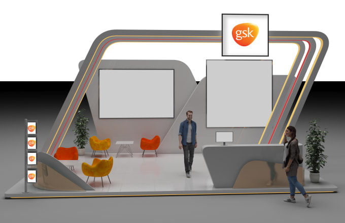 Gig Preview - 3d render of exhibition booth, kiosk, trade booth and expo stand