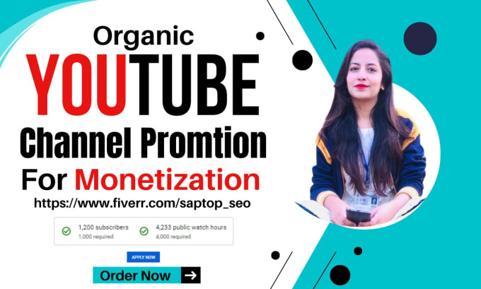 Gig Preview - Do organic video promotion for youtube channel monetization