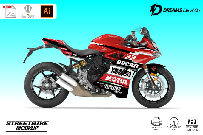 Gig Preview - Custom wrap design for your streetbike  motorcycle