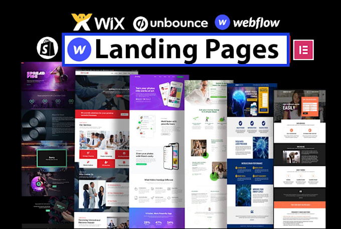 Gig Preview - Design landing pages or websites with wix, shopify, wordpress, webflow, unbounce