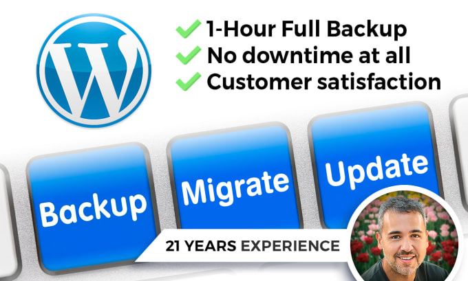 Gig Preview - Backup, migrate and update your wordpress super fast