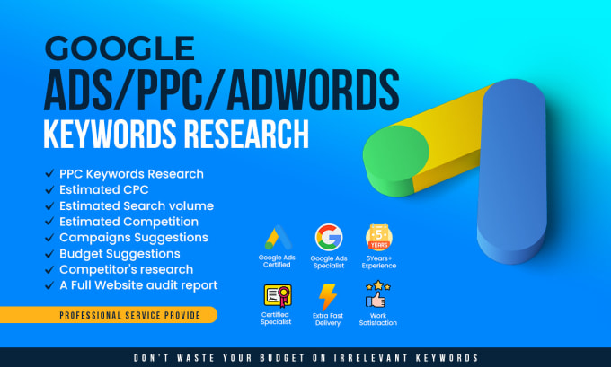 Gig Preview - Do google ads adwords ppc keywords research