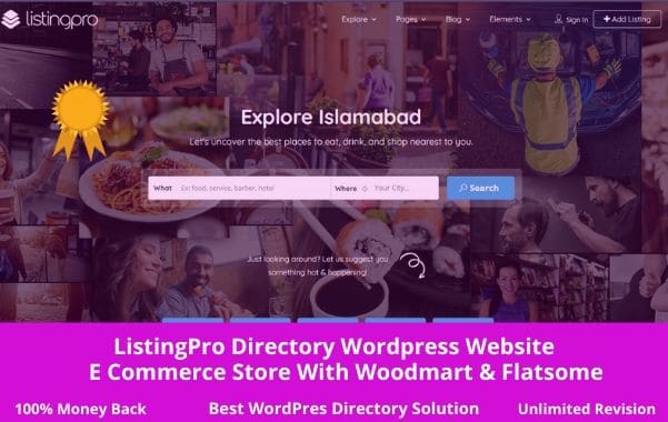 Gig Preview - Customize listingpro themify design woocommerce website with woodmart flatsome