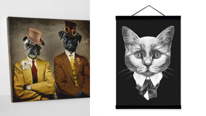 Bestseller - wall art canvas mockups,dogs , cats, etc