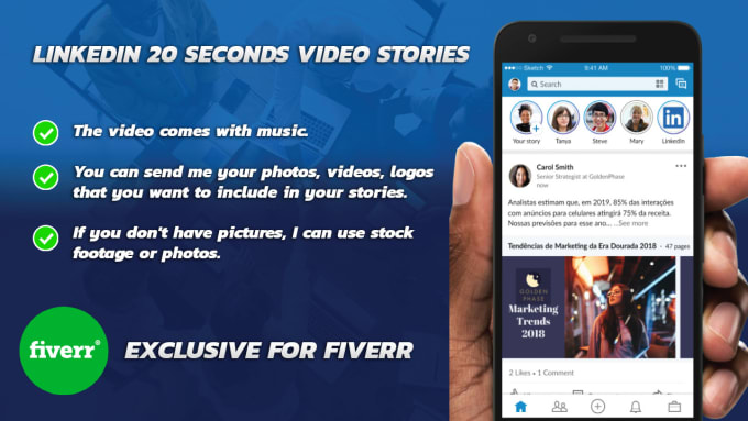 Gig Preview - Create an amazing linkedin story video in 24 hours