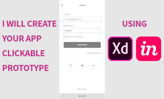 Gig Preview - Create clickable prototype for your app