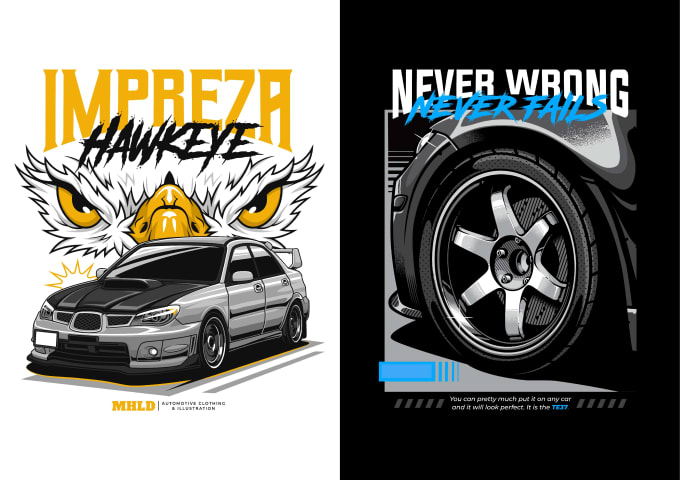 Gig Preview - Make an automotive vector car illustration tshirt