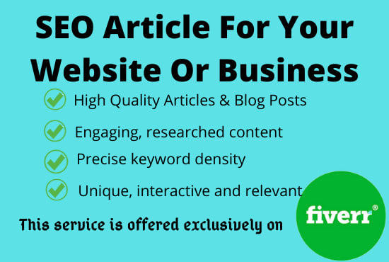 Gig Preview - Write a website, blog or SEO article for your business