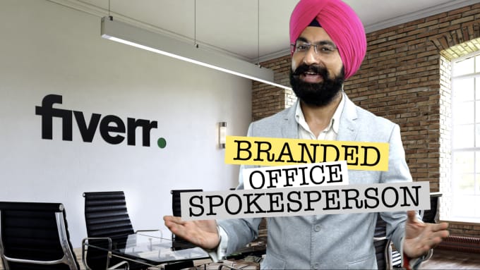 Gig Preview - Create a branded office spokesperson video