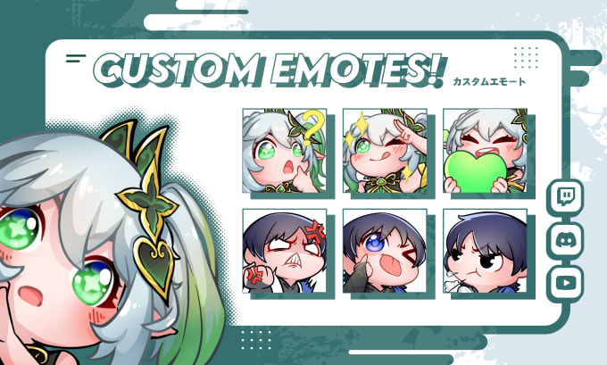 Bestseller - create cute adorable anime twitch emotes for your channel