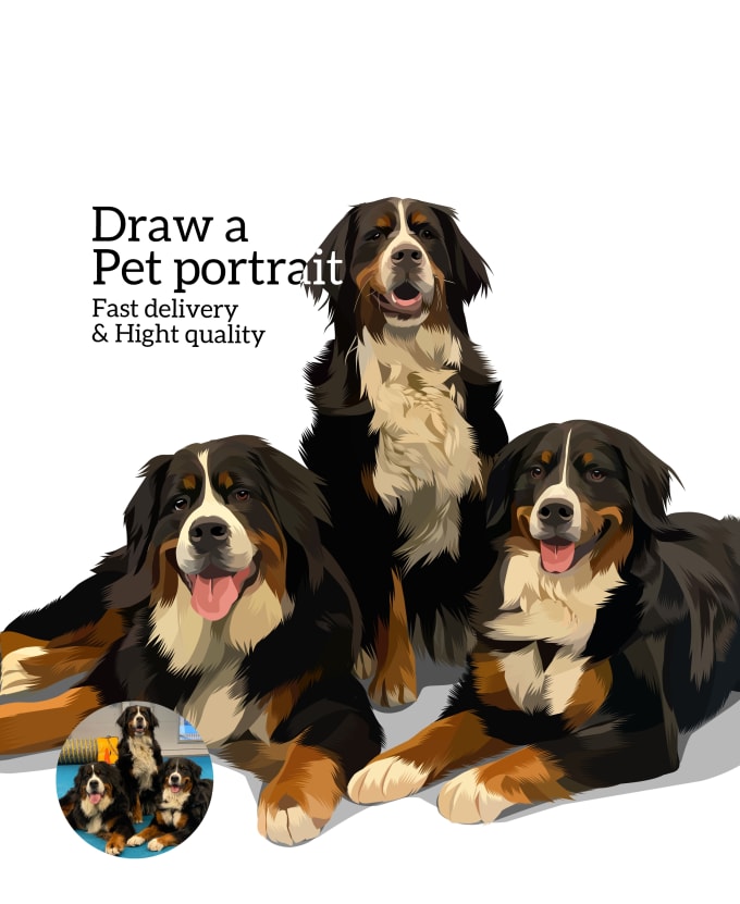 Gig Preview - Draw your beloved pets into a vector art cartoon