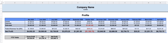 Gig Preview - Create tracking software for income, expenses, profit and loss sheets