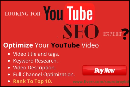 Gig Preview - Do best youtube SEO to increase your video ranking