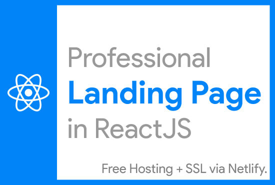 Gig Preview - Build landing page using reactjs with free deploy to netlify