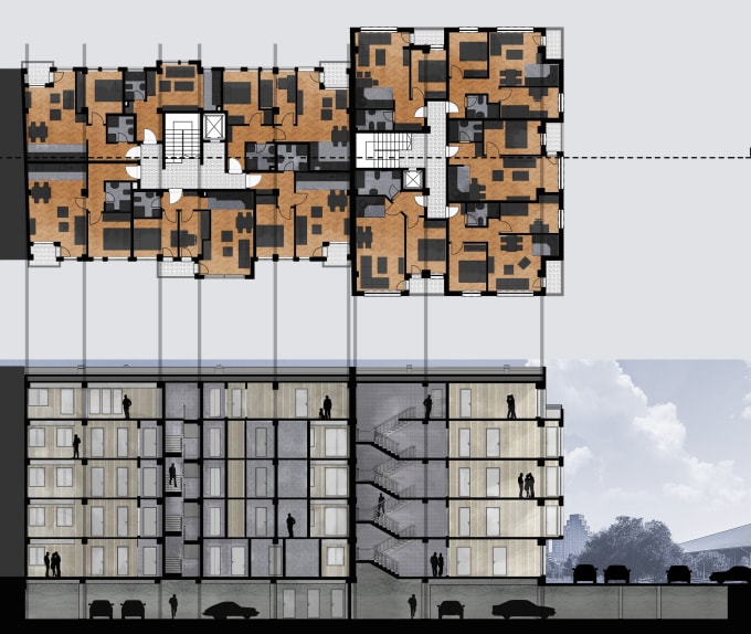 Gig Preview - Design your architectural plans in photoshop