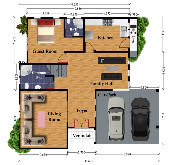 Gig Preview - Design 2d house floor plan in detailed