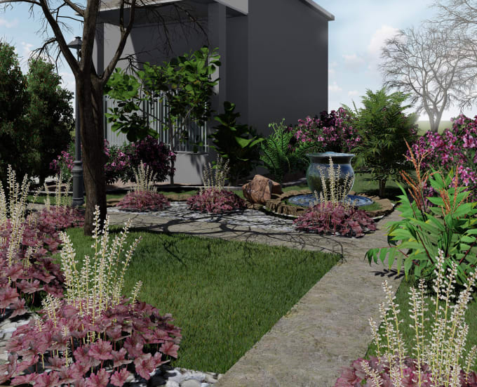 Gig Preview - Make your landscape site pleasing by planning  and render it