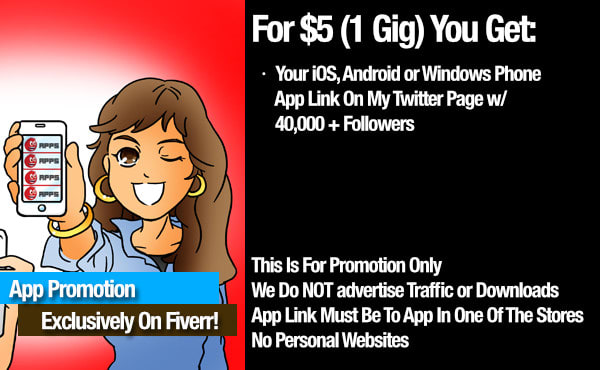 Gig Preview - Promote your android or ios app