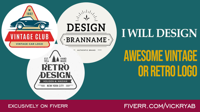 Gig Preview - Design your logo on vintage or retro style