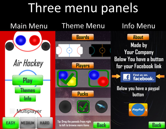 Gig Preview - Develop an air hockey game in unity 3d for you