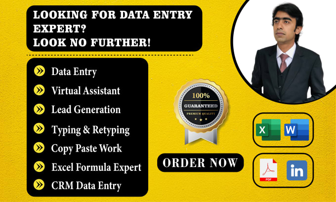 Bestseller - be virtual assistant for data entry lead generation web research typing excel