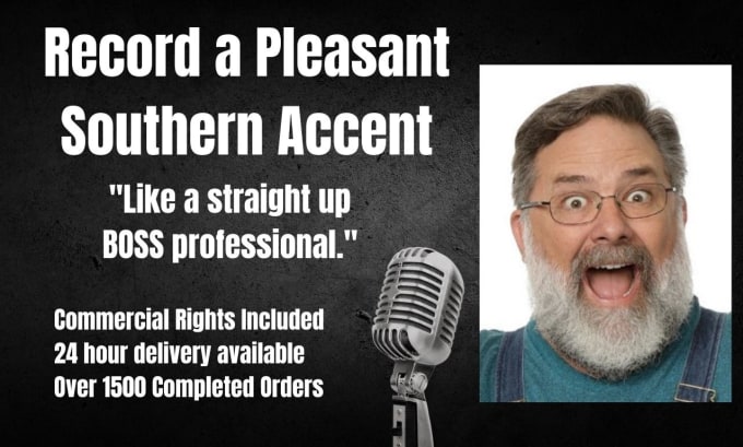 Gig Preview - Record a pleasant southern male voiceover