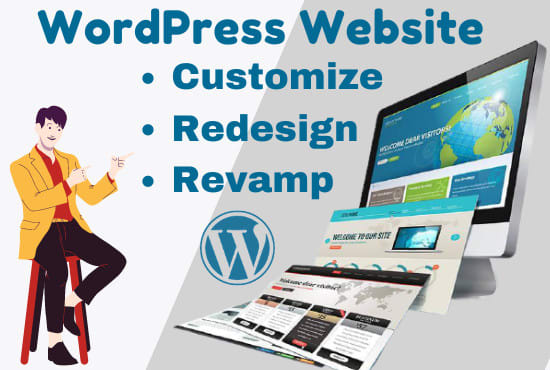 Gig Preview - Customize , redesign or revamp your wordpress website