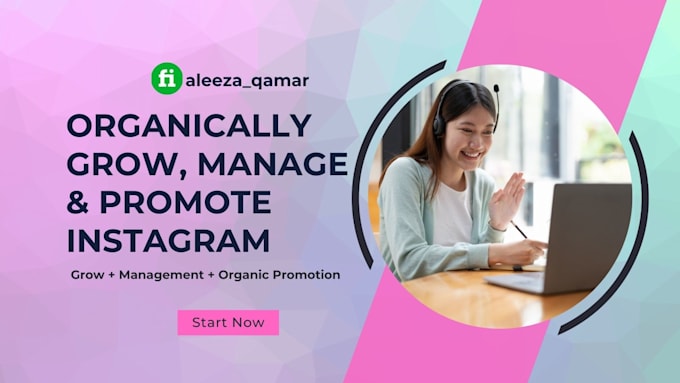 Gig Preview - Organically grow, manage and promote your instagram