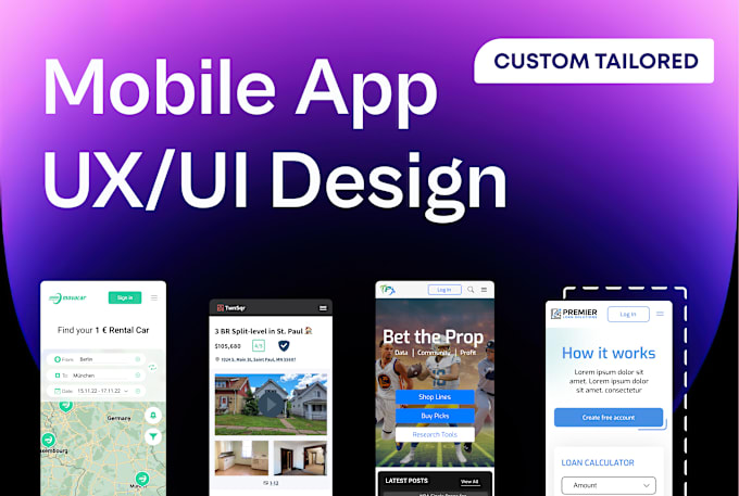 Gig Preview - Our agency will design your mobile app UX and UI