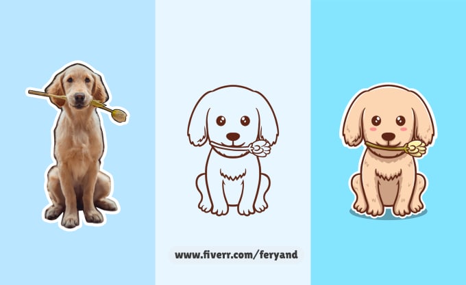 Gig Preview - Draw cute cartoon pet portrait or animal illustration