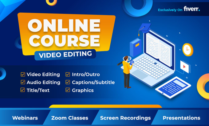 Gig Preview - Do video editing of elearning course, online course editing