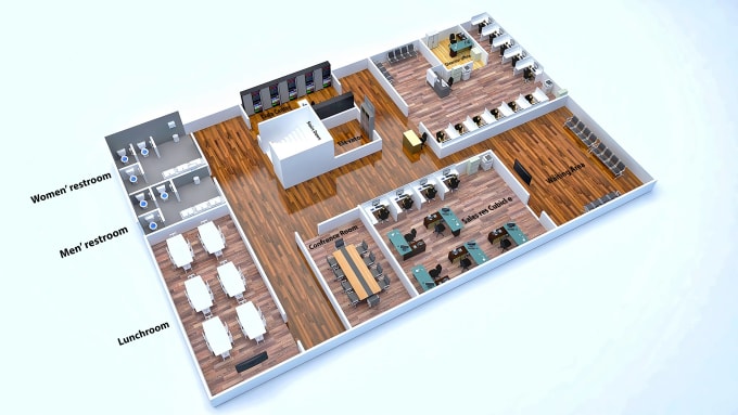 Gig Preview - Interior 2d plan, isometric view, perspective plan, 02