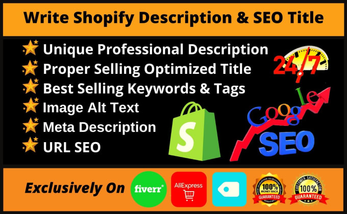 Gig Preview - Write attractive shopify product description with shopify SEO title, tags