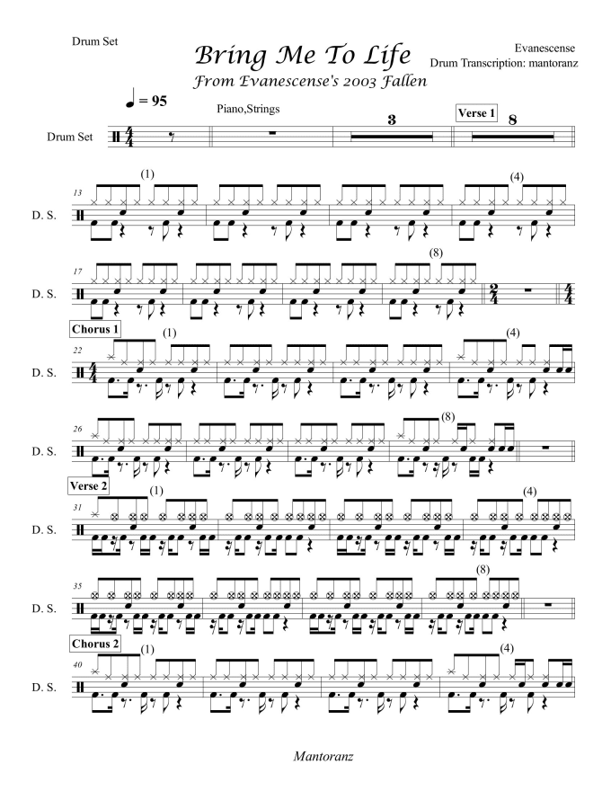 Gig Preview - Transcribe and make a drum sheet of any song you need