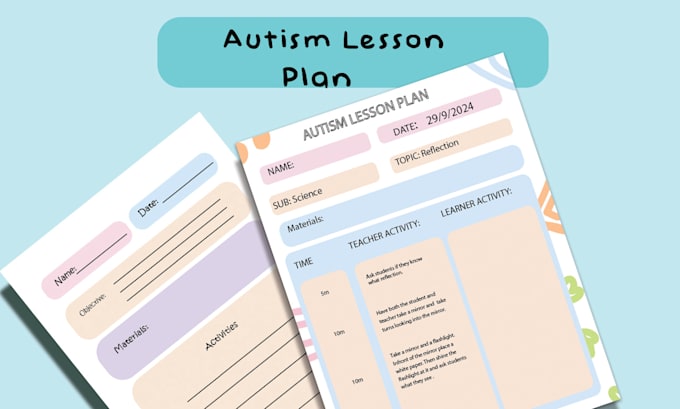 Gig Preview - Write a customized autism lesson plan for children