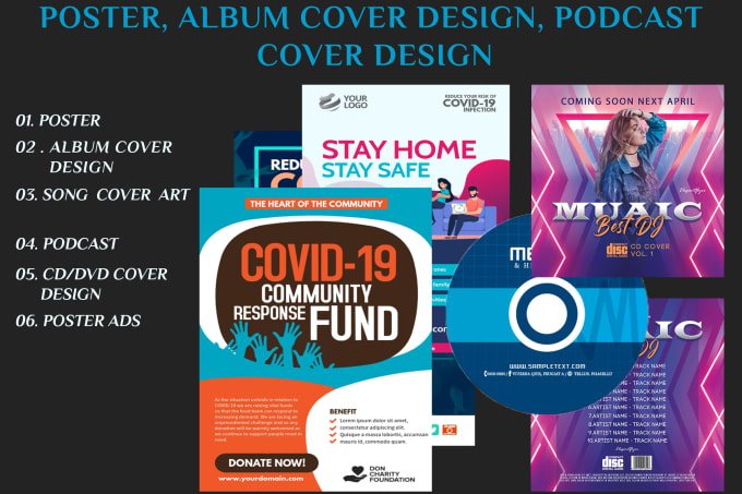 Gig Preview - Design an unique poster, album cover, podcast, menu design, and book cover