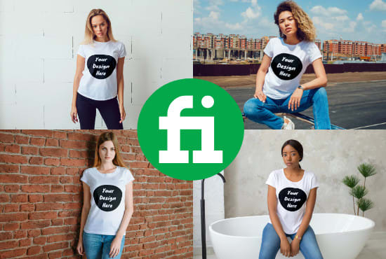 Gig Preview - Mockup your t shirt design on 5 pro models