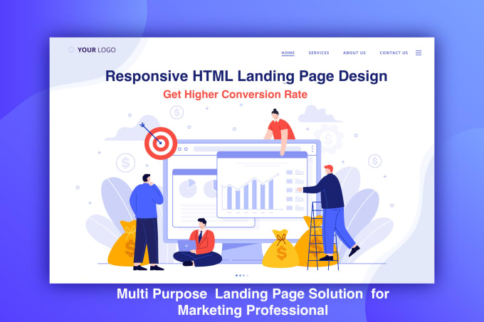 Gig Preview - Design responsive HTML landing page