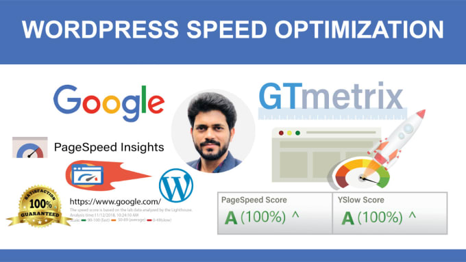 Gig Preview - Do wordpress speed optimization, website speed, pagespeed, google page speed