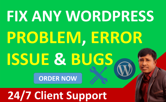 Gig Preview - Fix any kinds of wordpress problem, error, issue and bugs