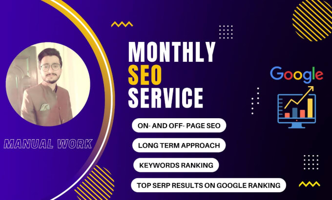 Gig Preview - Provide monthly website seo services for  google top ranking