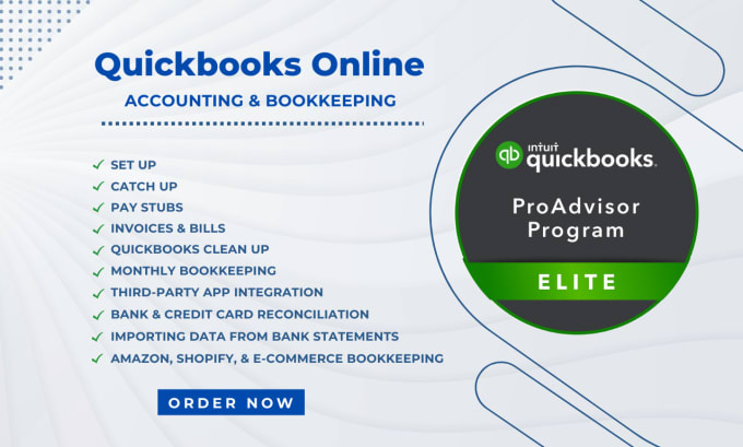 Gig Preview - Do accounting and bookkeeping using quickbooks online