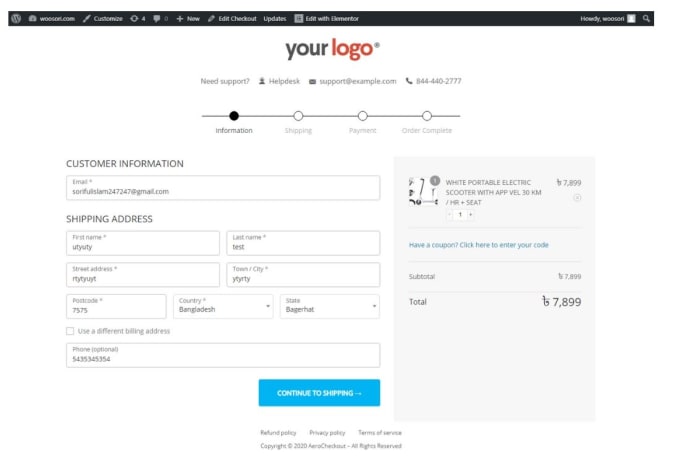 Gig Preview - Customize woocommerce checkout page multistep checkout page one page checkout