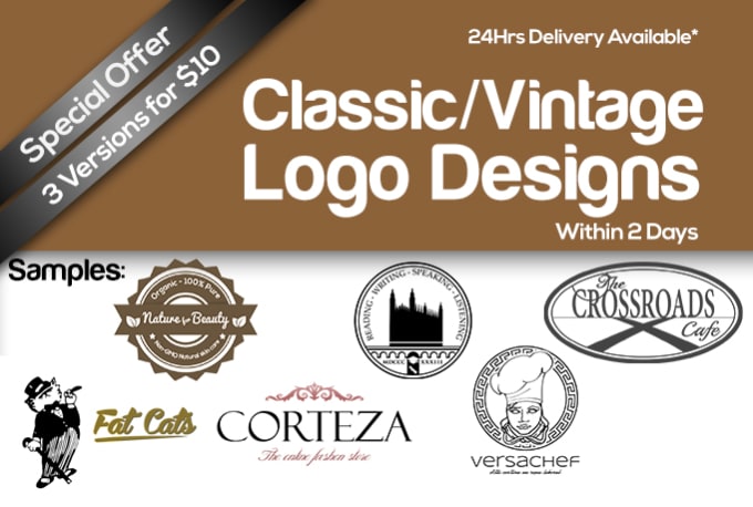 Gig Preview - Create a vintage or classic style logo