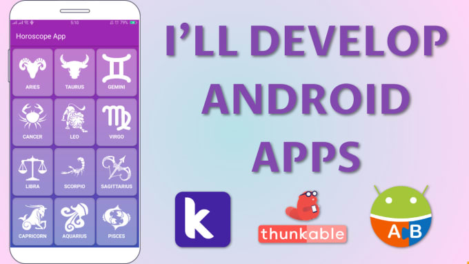 Gig Preview - Create an android app in app inventor,kodular,thunkable,